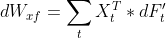 dW_{xf}=\sum_{t}X_{t}^{T}*dF_{t}'