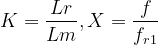 K=\frac{Lr}{Lm}, X=\frac{f}{f_{r1}}