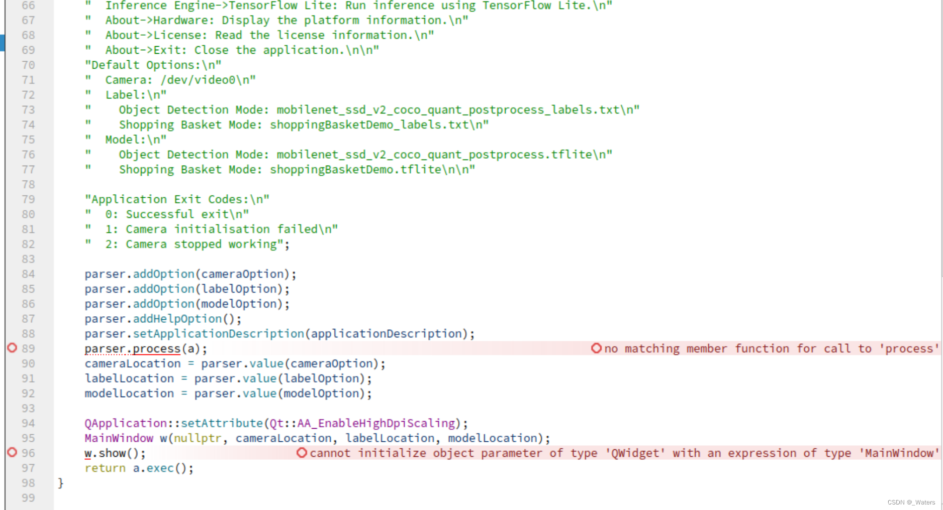 解决qtcreator工程文件例程报错error: cannot initialize object parameter of type ‘QWidget‘ with an expression of