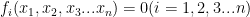 f_{i}(x_{1},x_{2},x_{3}...x_{n})=0(i=1,2,3...n)