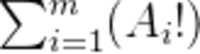 \sum_{i=1}^{m}(A_{i}!)