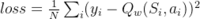 loss =\frac{1}{N} \sum_i (y_i - Q_w(S_i,a_i))^2