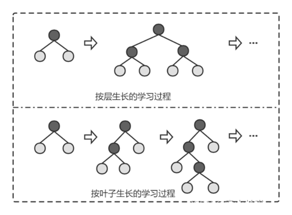 图  按层生长和按叶子生长得学习过程