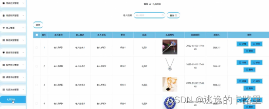 图5-17礼品发放管理界面图