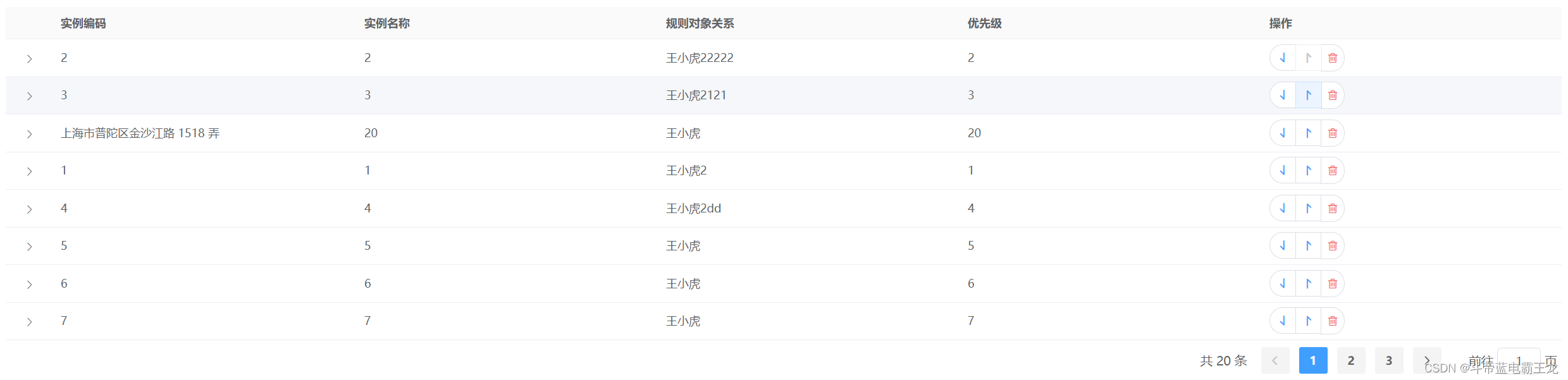 前端基于VUE+ElementUI实现table行上移或下移(支持跨页移动)