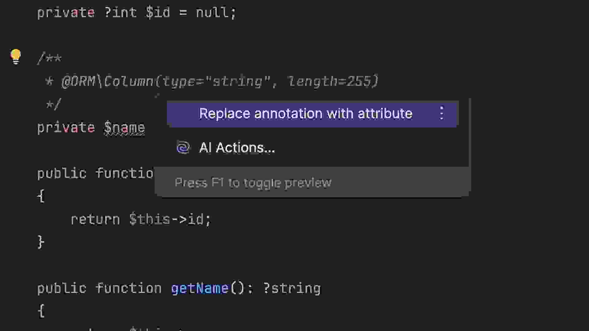 为 Symfony 和 Doctrine 将注解转换为特性