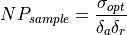 NP_{sample} = \frac{\sigma_{opt}}{\delta_a \delta_r}