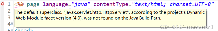 解决eclipse当中的：The default superclass, “javax.servlet.http.HttpServlet，was not found on the Java...“问题