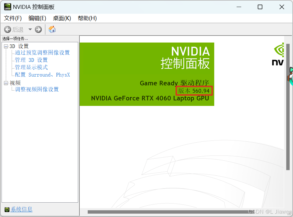 查看 NVIDIA驱动版本